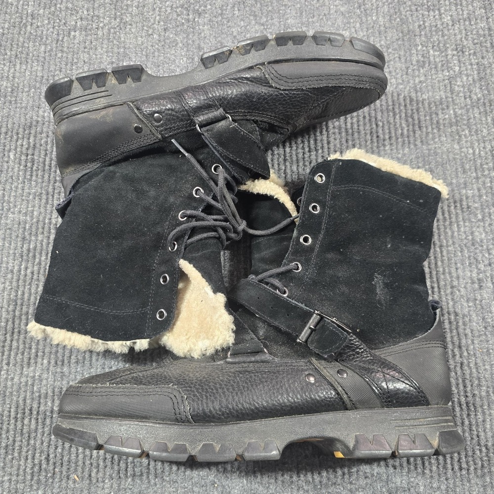 Polo Ralph Lauren Ranger Mid Boots Mens Size 10 Black Shearling Lined Snow‎